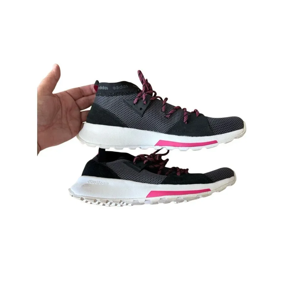 Adidas Womens Black Pink Quesa Cloudfoam Ortholite Running Sneakers Size 8.5